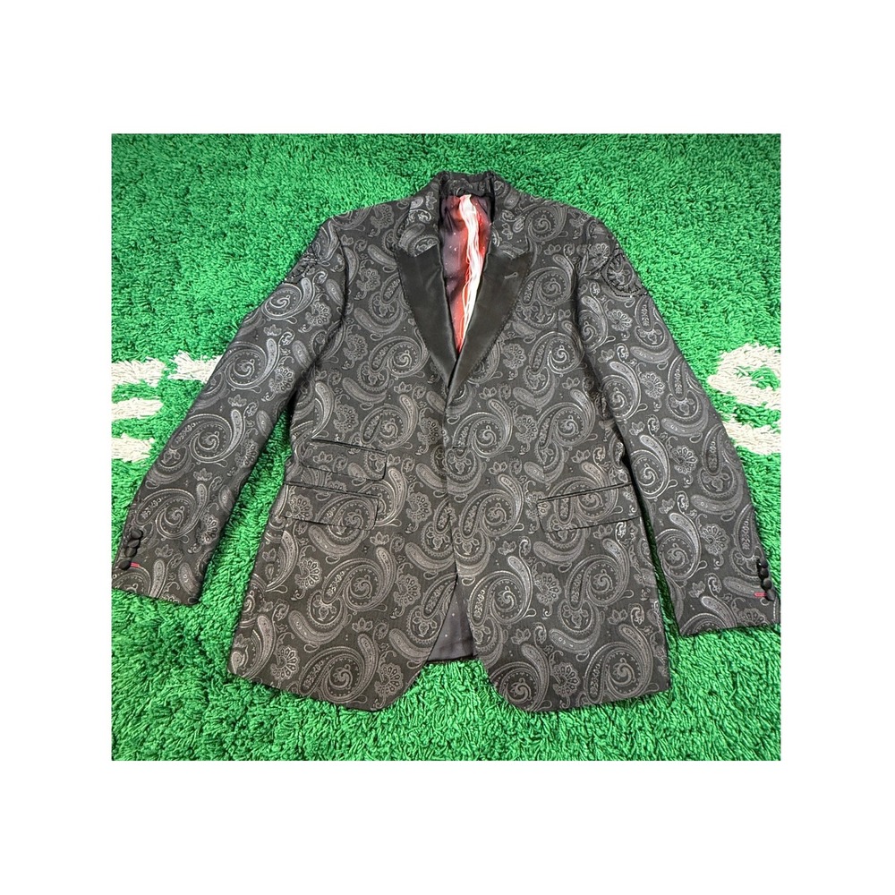 Robert Graham Star Wars Sport Coat Mens 44 Grey Paisley Kylo Ren Blazer Good